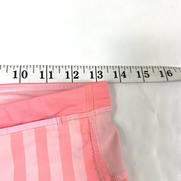 Lululemon Black Pink Stripe Crop Leggings Women's Size 6 - Picture 6 of 8